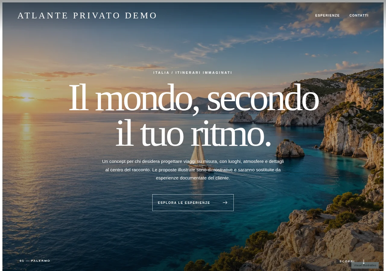Anteprima del sito dimostrativo Atlante Privato · Viaggi